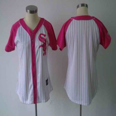 Women's Chicago White Sox Blank Pink Splash Fashion Stitched MLB Jersey