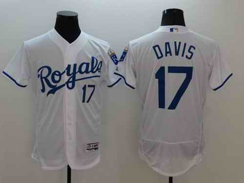 Royals #17 Wade Davis White Flexbase Authentic Collection Stitched MLB Jersey