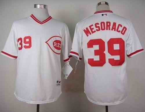 Reds #39 Devin Mesoraco White 1990 Turn Back The Clock Stitched MLB Jersey