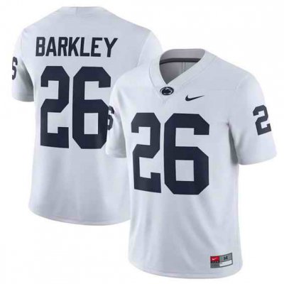 Men's Penn State Nittany Lions #26 Saquon Barkley White Stitched Jersey