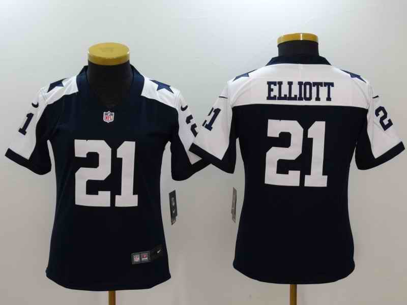 Women's Dallas Cowboys #21 Ezekiel Elliott Navy Blue Vapor Untouchable Limited Stitched NFL Jersey