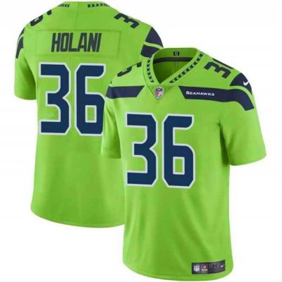 Men's Seattle Seahawks #36 George Holani Green Vapor Limited Stitched Football Jersey