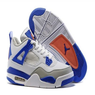 Running weapon Cheap Air Jordan 4 Retro Men White/Blue/Grey