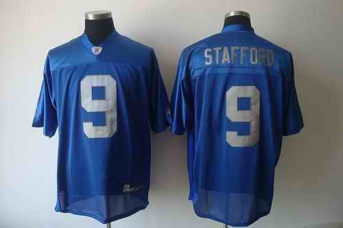 Lions #9 Matthew Stafford Blue EStitched Throwback Youth NFL Jersey