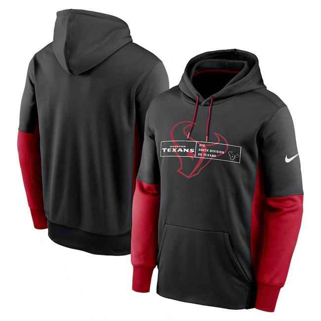 Men's Houston Texans Black Color Block Fleece Performance Pullover Hoodie