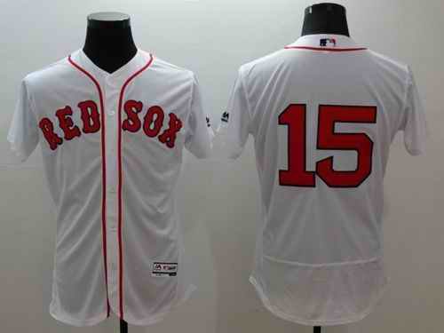 Red Sox #15 Dustin Pedroia White Flexbase Authentic Collection Stitched MLB Jersey