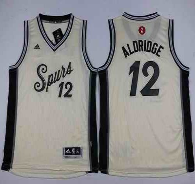 Spurs #12 LaMarcus Aldridge Cream 2015-2016 Christmas Day Youth Stitched NBA Jersey