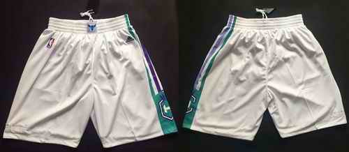 Charlotte Hornets White NBA Shorts