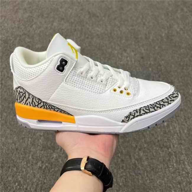 Men's Running weapon Air Jordan 3 White/Yellow Shoes 098