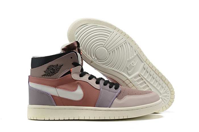 Women's Running Weapon Air Jordan 1 Brown/Purple Shoes 0233