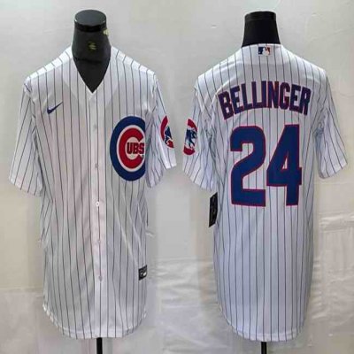 Men's Chicago Cubs #24 Cody Bellinger White Cool Base Stitched Baseball Jersey