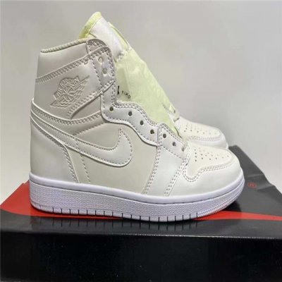 Women's Running Weapon Air Jordan 1 Cream Shoes 0259