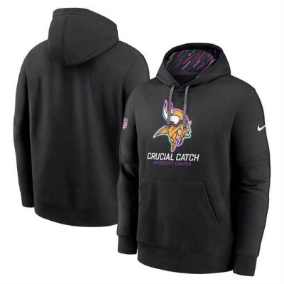 Men's Minnesota Vikings Black 2024 Crucial Catch Club Pullover Hoodie