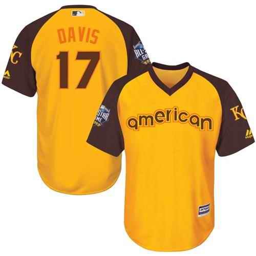 Royals #17 Wade Davis Gold 2016 All-Star American League Stitched Youth MLB Jersey