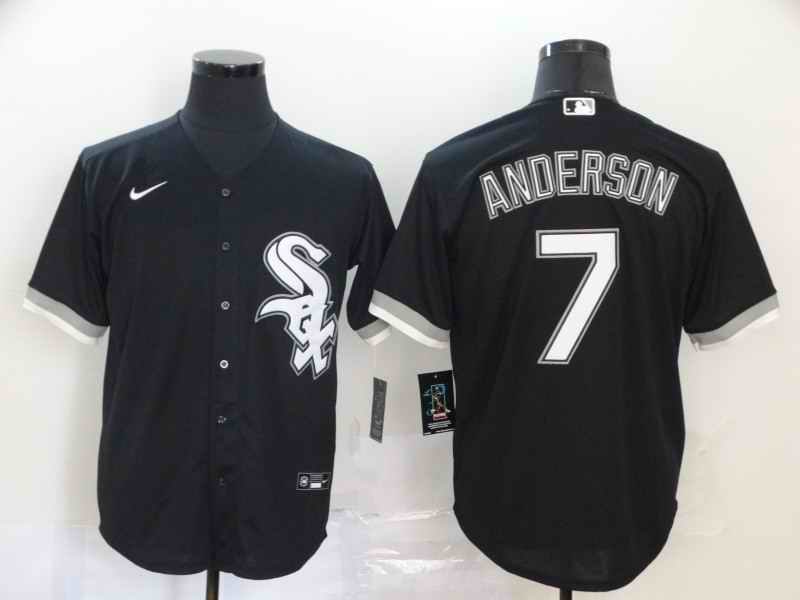 Men's Chicago White Sox #7 Tim Anderson Black Cool Base Stitched MLB Jersey