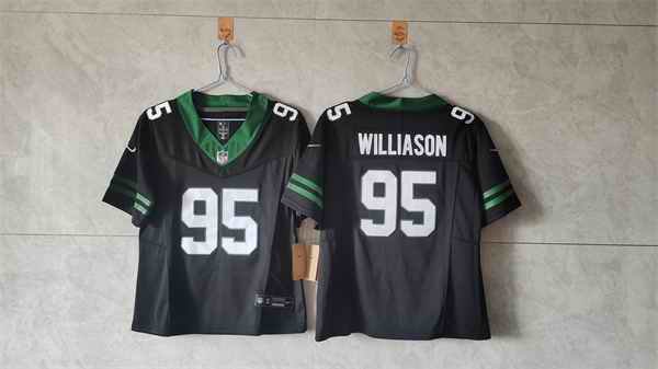 Women's New York Jets #95 Quinnen Williams Black F.U.S.E. Vapor Stitched Jersey(Run Small)