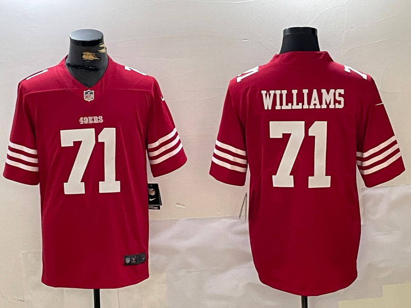 Men's San Francisco 49ers #71 Trent Williams Red Vapor Untouchable Limited Stitched Football Jersey