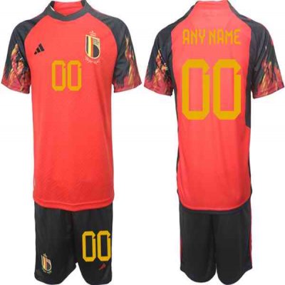 Men's Belgium Custom Red 2022 FIFA World Cup Home Soccer Jersey Suit