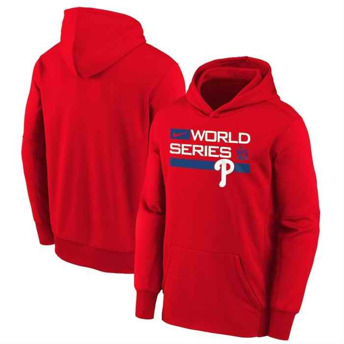 Men's Philadelphia Phillies Red 2022 World Series Performance Pullover Hoodie