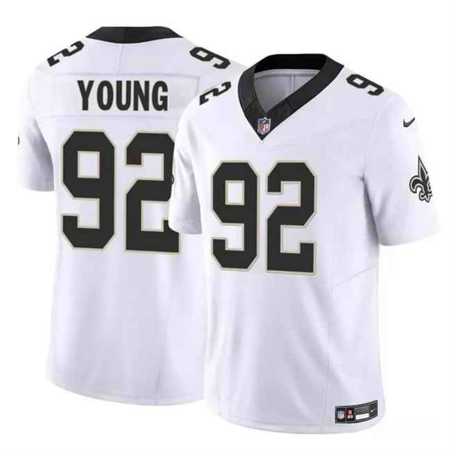 Men's New Orleans Saints #92 Chase Young White 2023 F.U.S.E Vapor Limited Stitched Football Jersey