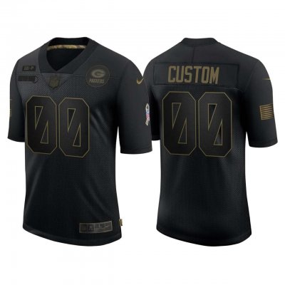 Men's Green Bay Packers Customized 2020 Black Salute To Service Limited Stitched Jersey