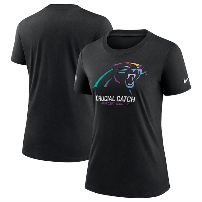 Women's Carolina Panthers Black 2024 Crucial Catch T-Shirt(Run Small)