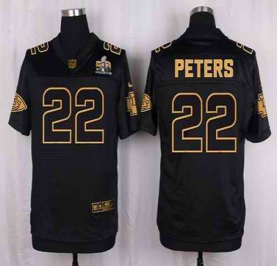 Nike Chiefs #22 Marcus Peters Black Men's Stitched NFL Elite Pro Line Gold Collection Jersey