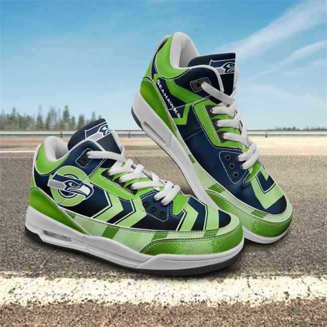 Women's Seattle Seahawks Air Jordan 3 Sneakers/Shoes 001