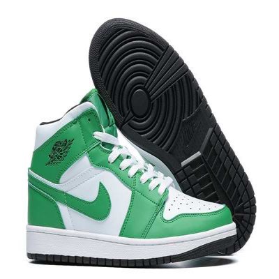 Women's Running Weapon Air Jordan 1 Green/White Shoes 0298