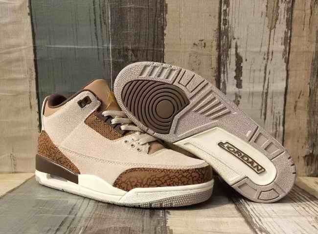 Men's Running weapon Air Jordan 3 Cream/Brown Shoes 0102