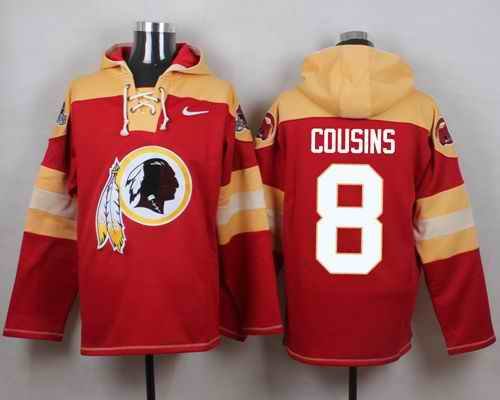 Nike Redskins #8 Kirk Cousins Burgundy Red Player Pullover NFL Hoodie