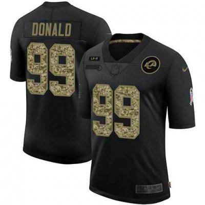 Men's Los Angeles Rams #99 Aaron Donald 2020 Black Camo Salute To Service  Limited Stitched Jersey