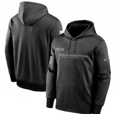 Men's Washington Football Team 2020 Black Salute to Service Sideline Performance Pullover Hoodie