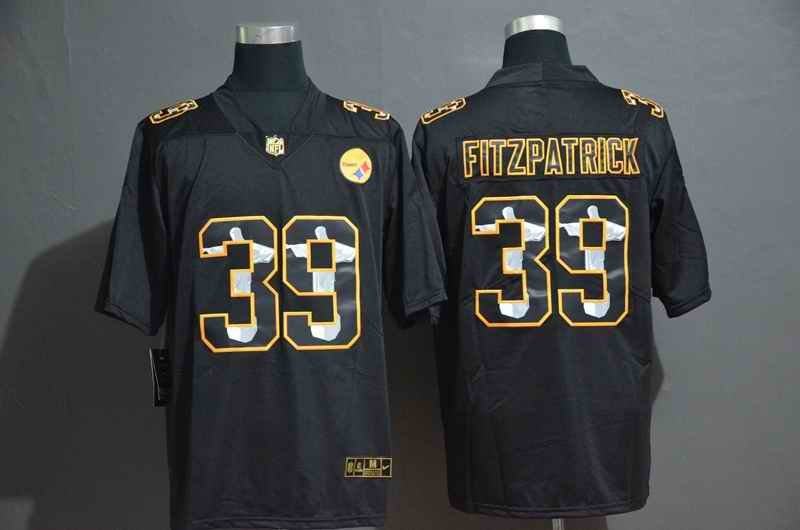 Men's Pittsburgh Steelers #39 Minkah Fitzpatrick Black Jesus Faith Edition Stitched Limited Jersey