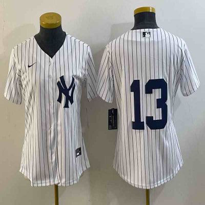 Youth New York Yankees #13 Alex Rodriguez White Cool Base Stitched Baseball Jersey