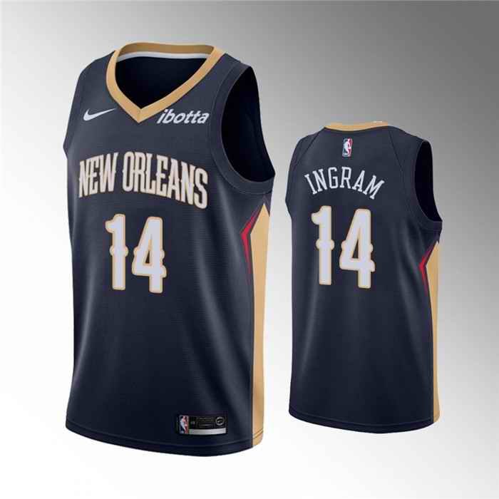 Men's New Orleans Pelicans #14 Brandon Ingram Navy Icon Edition Stitched Jersey