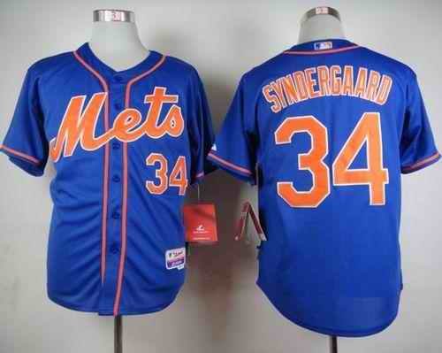 Mets #34 Noah Syndergaard Blue Alternate Home Cool Base Stitched MLB Jersey