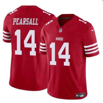 Men's San Francisco 49ers #14 Ricky Pearsall Red 2024 Draft F.U.S.E. Vapor Untouchable Limited Stitched Football Jersey