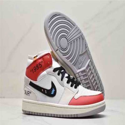 Men's Running Weapon Air Jordan 1 White/Red Shoes 461