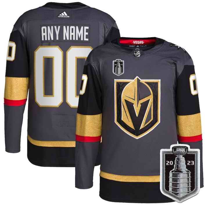 Men's Vegas Golden Knights Customized Gray 2023 Stanley Cup Final Stitched Jersey