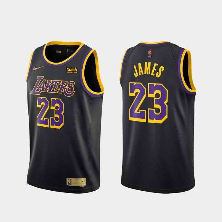 Men's Los Angeles Lakers #23 LeBron James Black Stitched Jersey