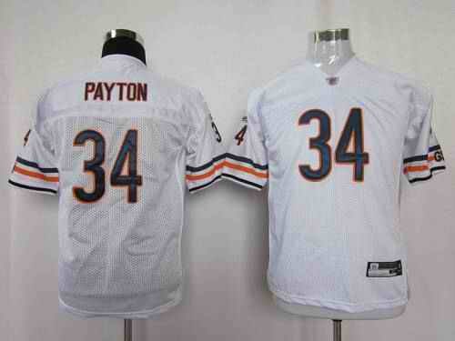 Bears #34 Walter Payton White Stitched Youth NFL Jersey