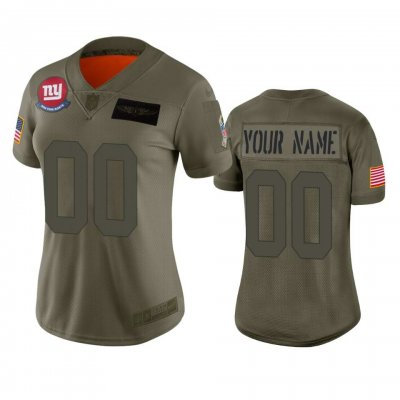 Women's New York Giants Customized 2019 Camo Salute To Service NFL Stitched Limited Jersey(Run Small'