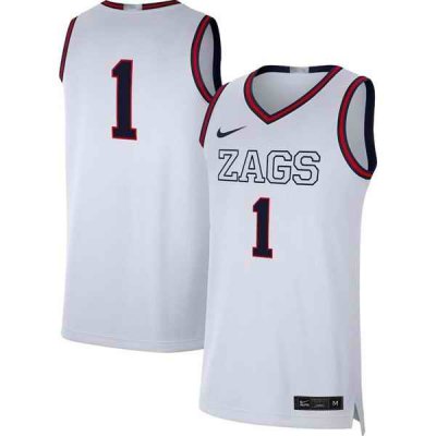 Georgia Bulldogs #1 White Stitched Basketball Jersey