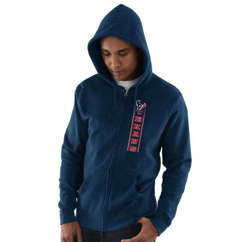 Men's Houston Texans Navy Hook and Ladder Full-Zip NFL Hoodie