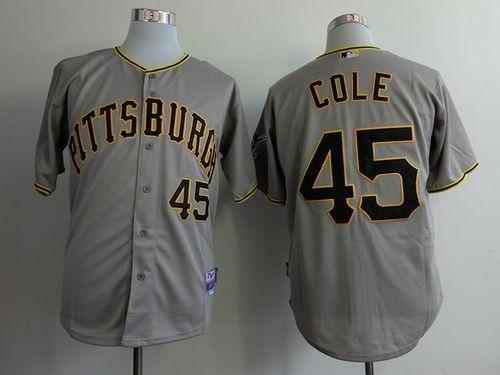 Pirates #45 Gerrit Cole Grey Cool Base Stitched MLB Jersey