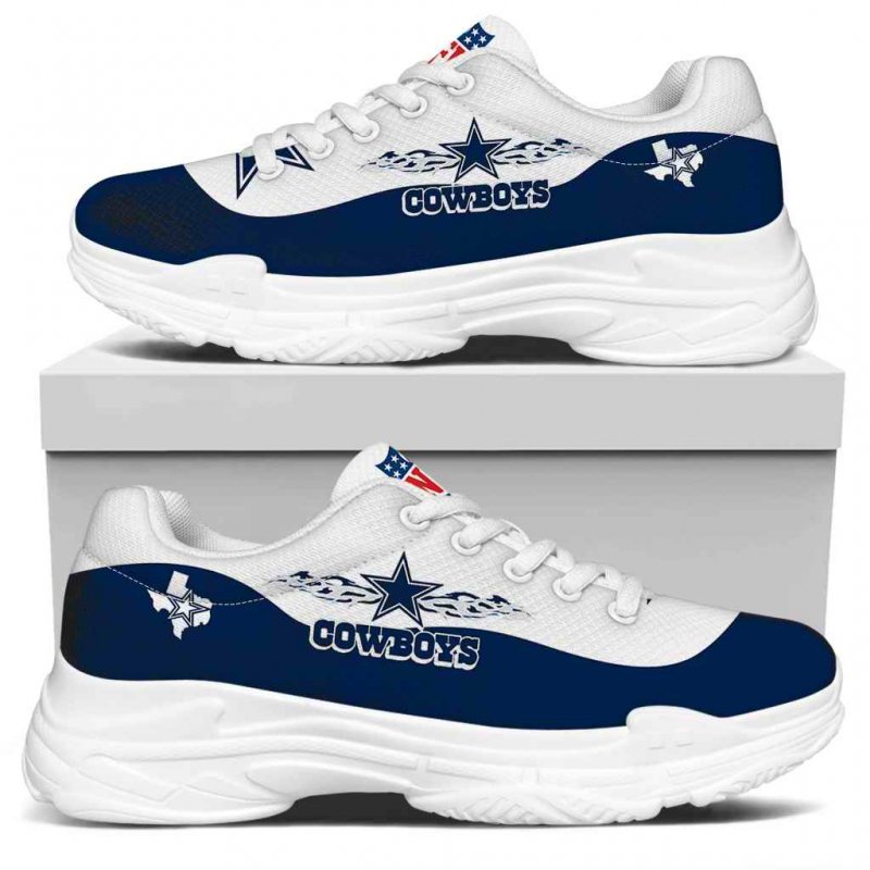 Women's Dallas Cowboys Edition Chunky Sneakers With Line 001