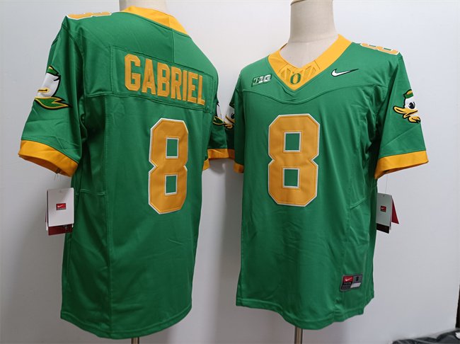 Men's Oregon Ducks #8 Dillon Gabriel Green F.U.S.E. Stitched Jersey