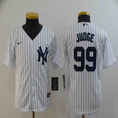 Youth New York Yankees #99 Aaron Judge White Cool Base Stitched MLB Jersey