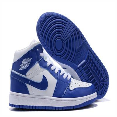 Women's Running Weapon Air Jordan 1 Blue/White Shoes 0129